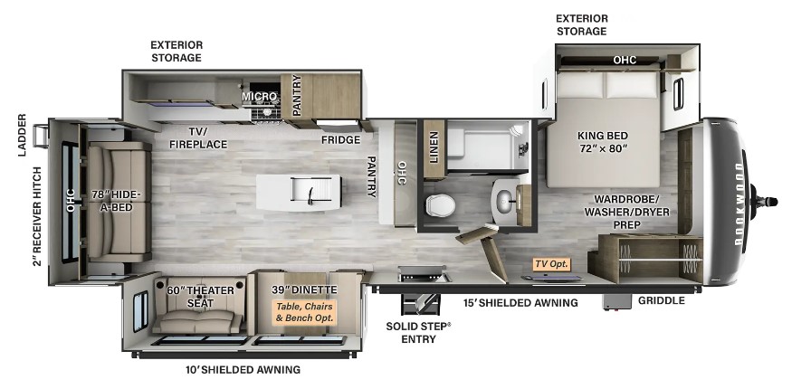 2024 FOREST RIVER ROCKWOOD 8337RL, , floor-plans-day image number 0